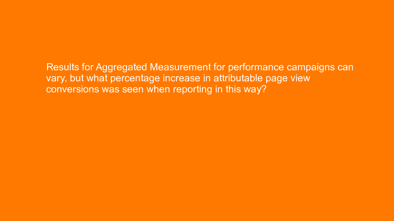 , Results for Aggregated Measurement for performance camp&#8230;