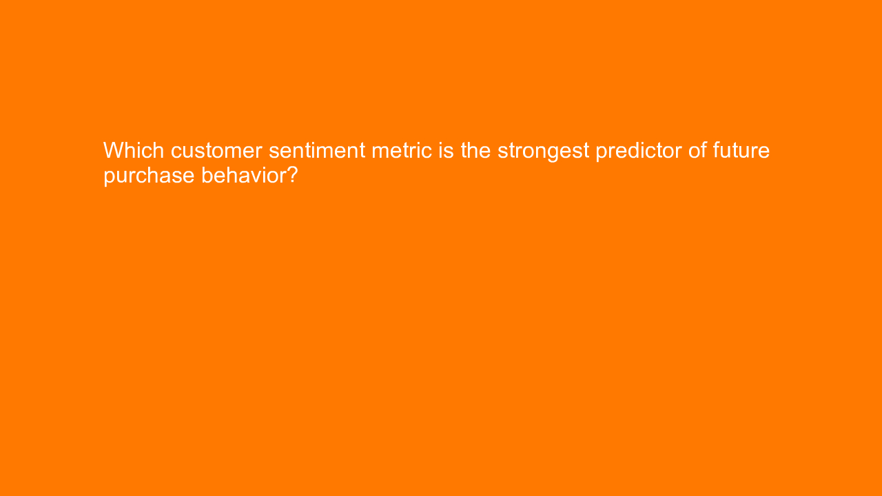, Which customer sentiment metric is the strongest predic&#8230;