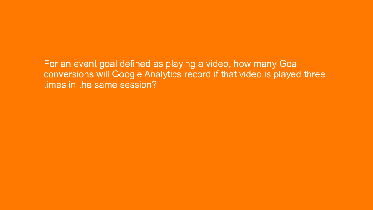 , For an event goal defined as playing a video, how many &#8230;