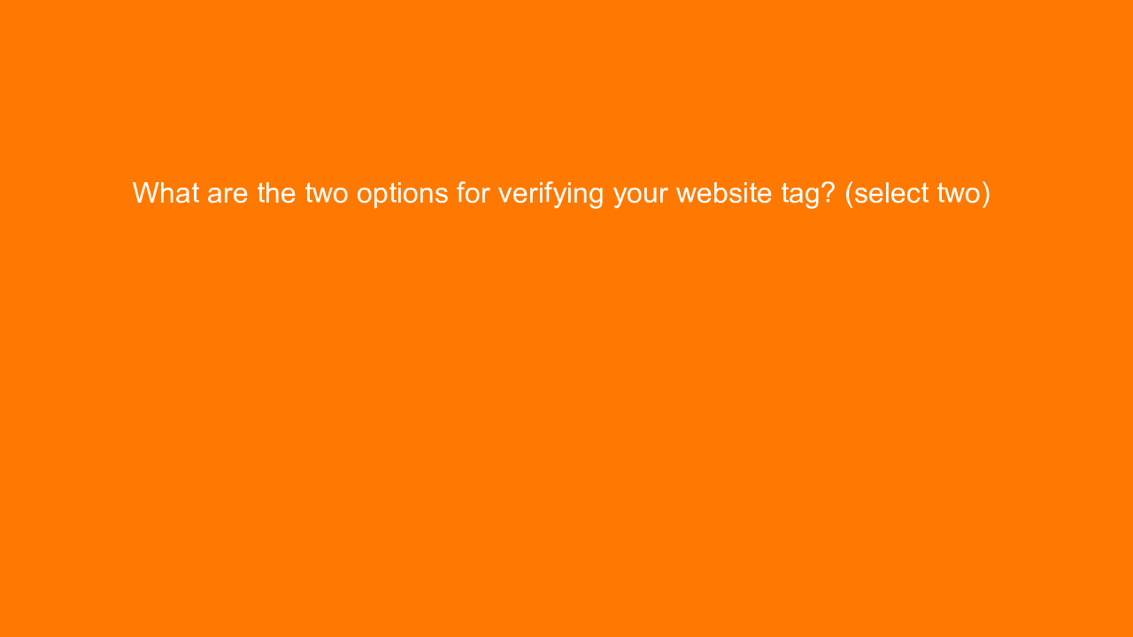 , What are the two options for verifying your website tag&#8230;