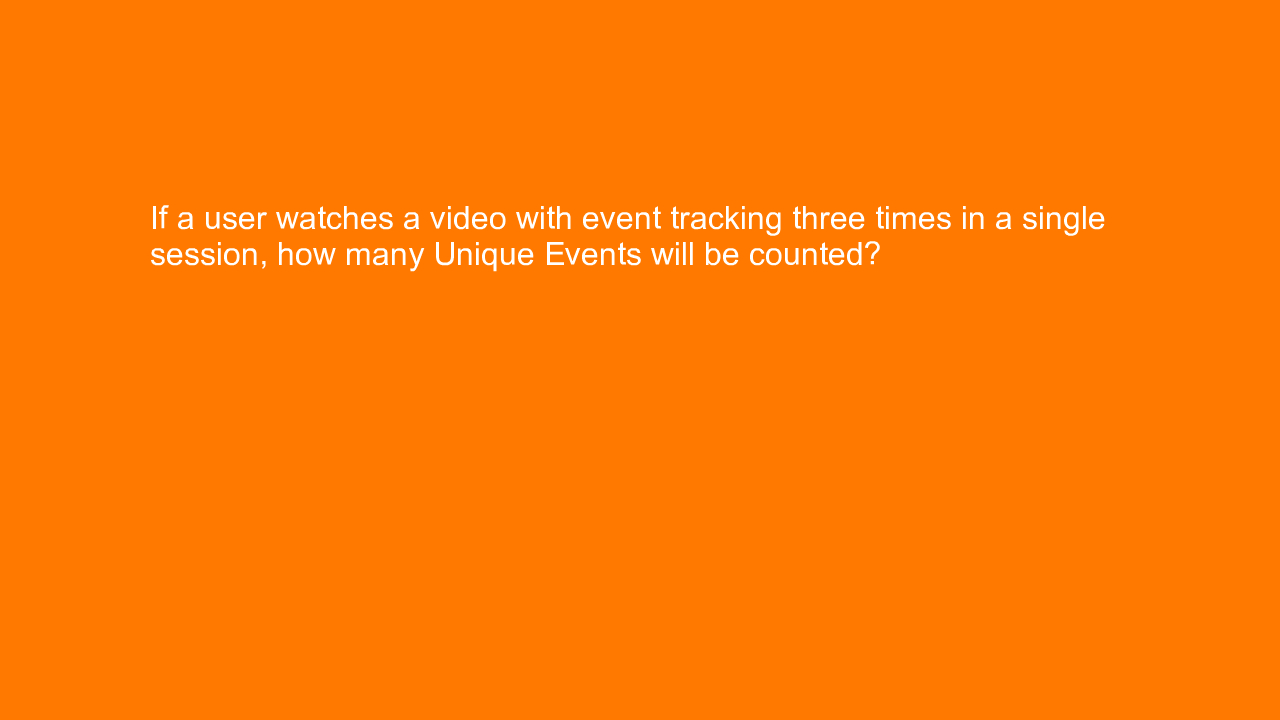 , If a user watches a video with event tracking three tim&#8230;