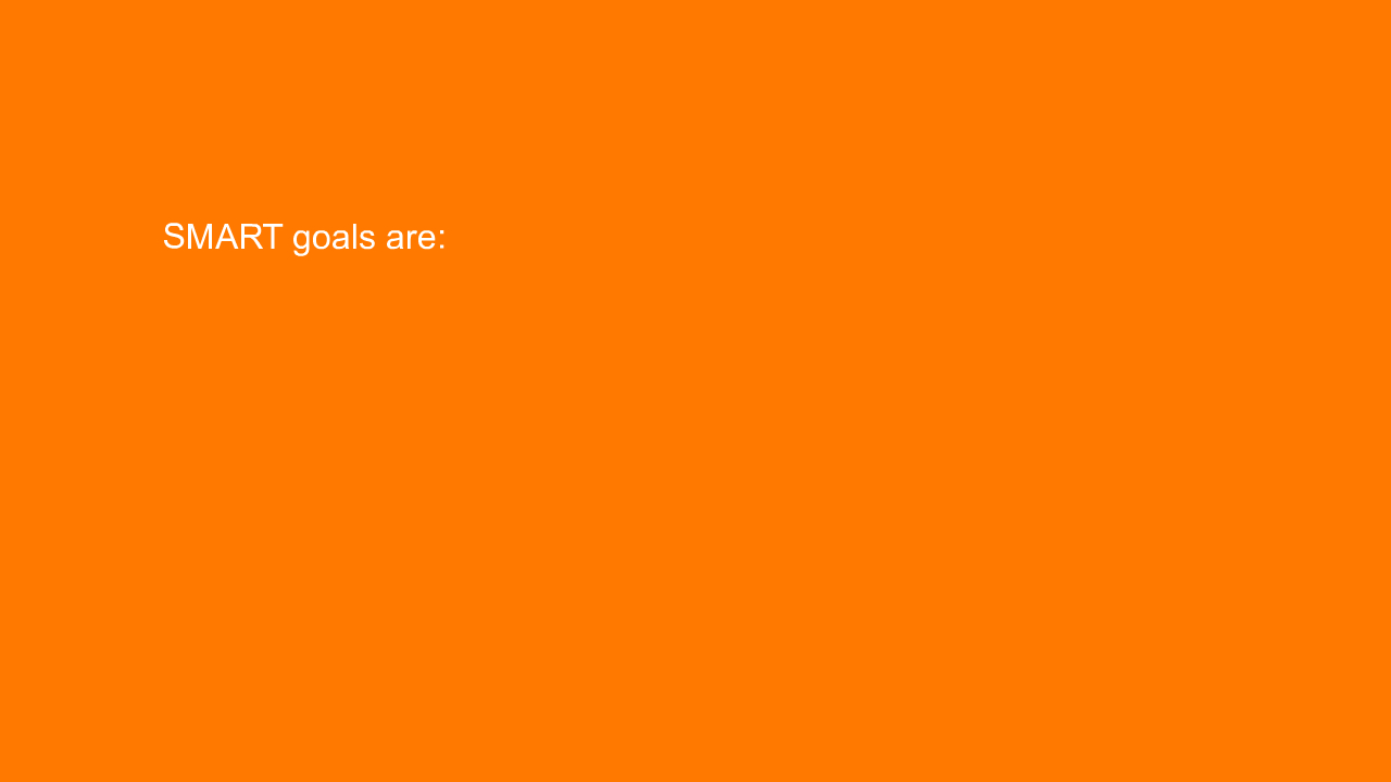 , SMART goals are: