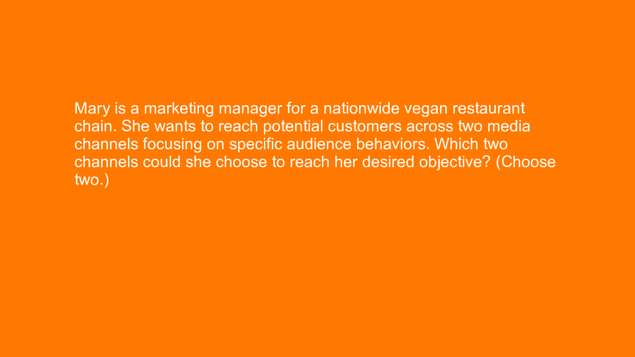 , Mary is a marketing manager for a nationwide vegan rest&#8230;