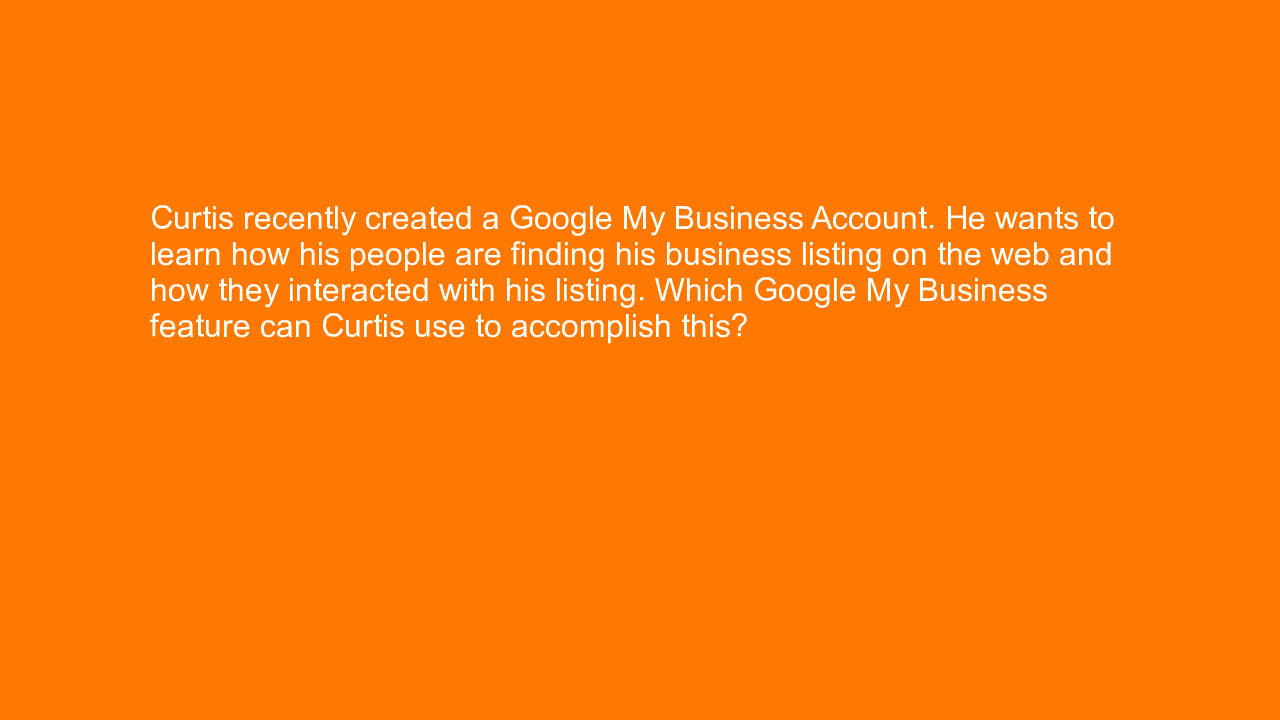 , Curtis recently created a Google My Business Account. H&#8230;